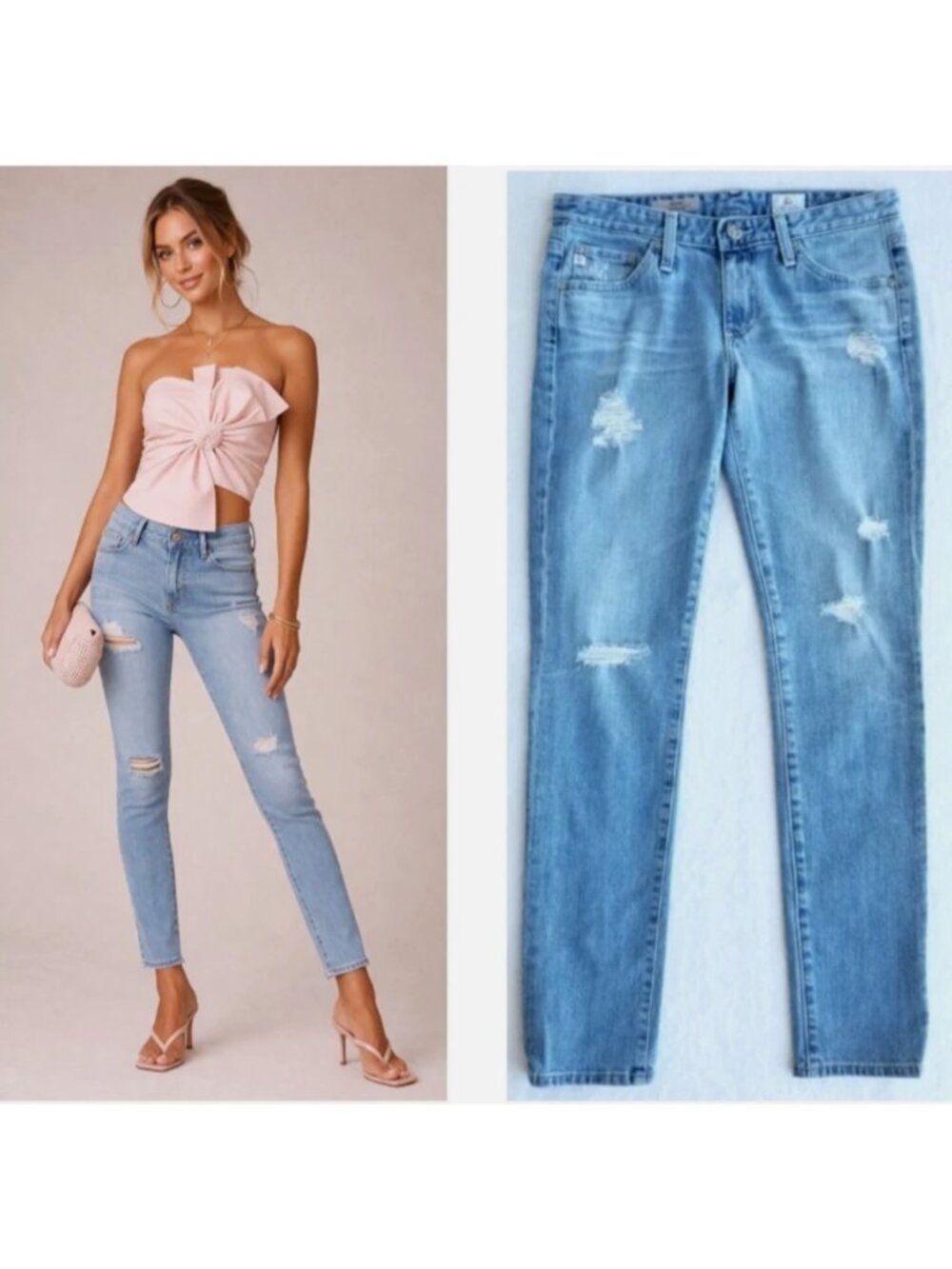 AG ADRIANO GOLDSCHMIED stilt-cigarette 19yrs-destryd anthropologie jeans $235 27